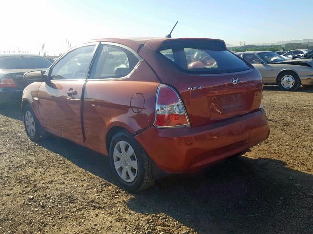 KMHCM36C07U037066 - 2007 HYUNDAI ACCENT GS ORANGE photo 3