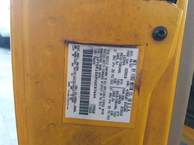 1FTCR10A9VUC57644 - 1997 FORD RANGER YELLOW photo 10