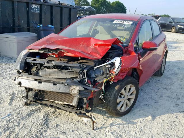 KNADN5A35D6240976 - 2013 KIA RIO EX RED photo 2