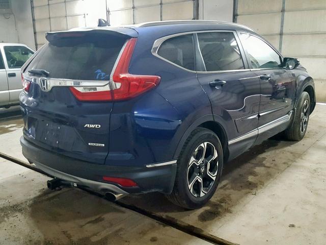 7FARW2H98JE051919 - 2018 HONDA CR-V TOURI BLUE photo 4