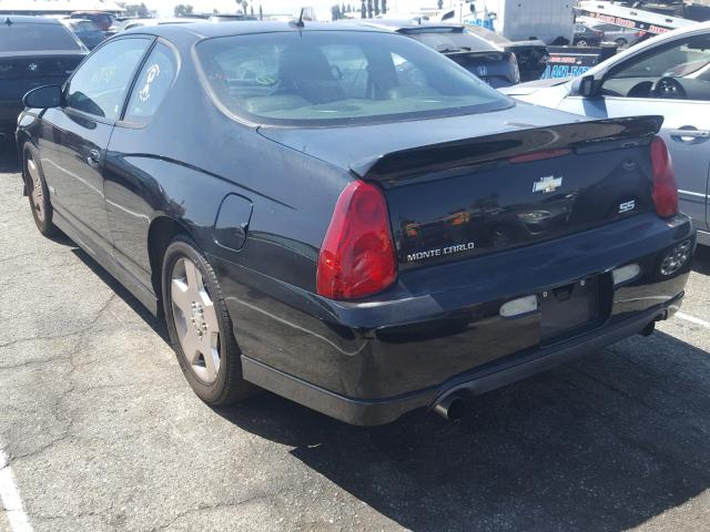 2G1WL15C969216107 - 2006 CHEVROLET MONTE CARL BLACK photo 3