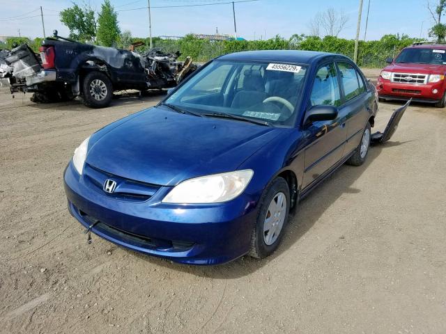 2HGES16325H010590 - 2005 HONDA CIVIC DX V BLUE photo 2