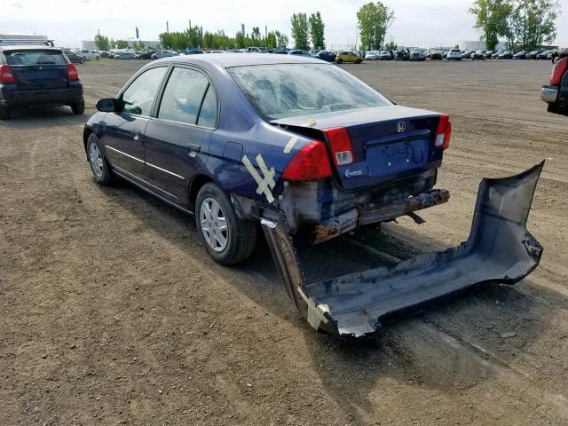 2HGES16325H010590 - 2005 HONDA CIVIC DX V BLUE photo 3