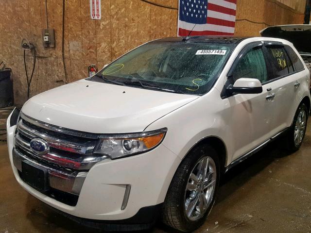 2FMDK4JC6BBB55452 - 2011 FORD EDGE SEL WHITE photo 2