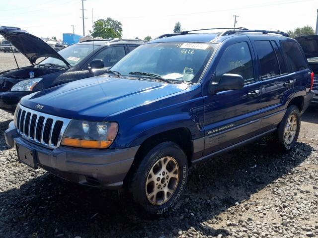 1J4GW48S81C617103 - 2001 JEEP GRAND CHER BLUE photo 2