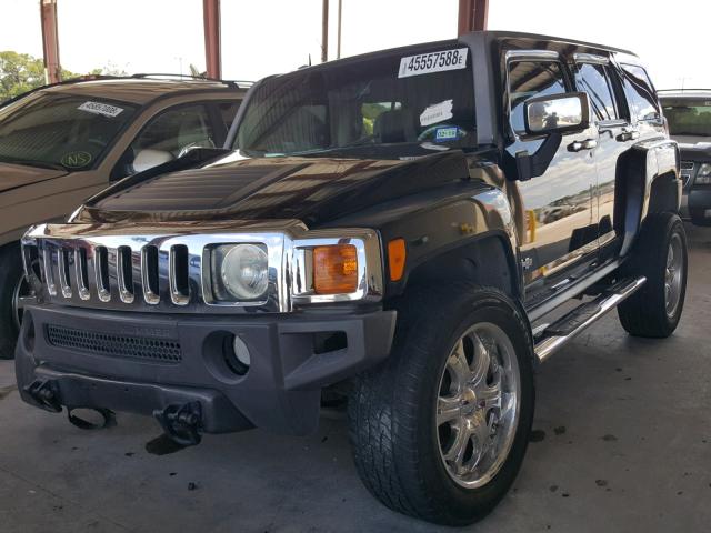 5GTDN13E378134800 - 2007 HUMMER H3 BLACK photo 2