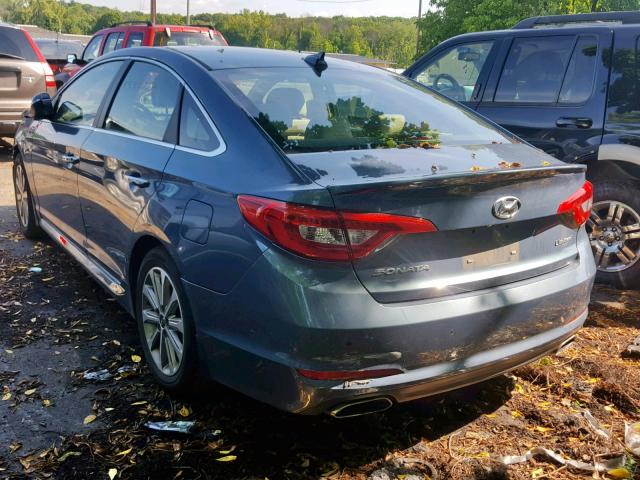 5NPE34AF6HH478011 - 2017 HYUNDAI SONATA SPO BLUE photo 3