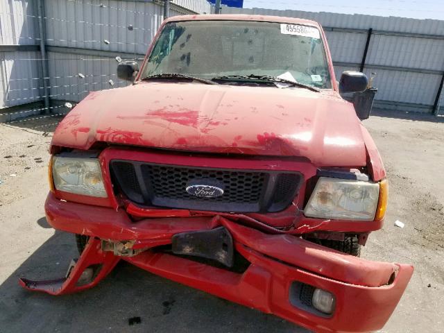 1FTYR44UX4PA11761 - 2004 FORD RANGER SUP RED photo 9