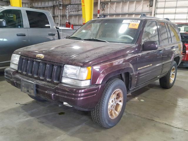 1J4GZ78Y8TC316475 - 1996 JEEP GRAND CHER PURPLE photo 2