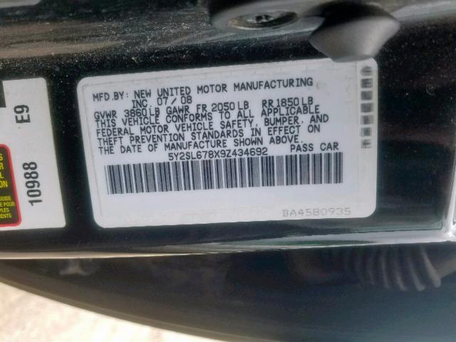 5Y2SL678X9Z434692 - 2009 PONTIAC VIBE BLACK photo 10