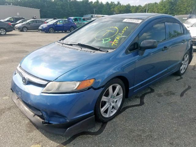 2HGFA15276H511122 - 2006 HONDA CIVIC DX BLUE photo 2