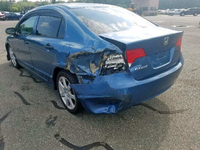 2HGFA15276H511122 - 2006 HONDA CIVIC DX BLUE photo 3