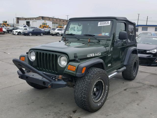 1J4FA39S35P318927 - 2005 JEEP WRANGLER X GREEN photo 2