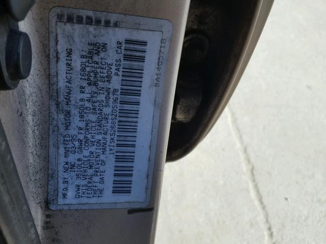 1Y1SK5268SZ059678 - 1995 GEO PRIZM BASE თაფლისფერი ფოტო 10