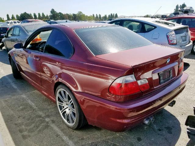 WBSBL93413JR21475 - 2003 BMW M3 BURGUNDY photo 3