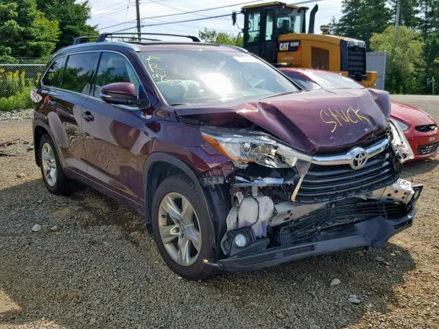 5TDDKRFH2GS247671 - 2016 TOYOTA HIGHLANDER BURGUNDY photo 1