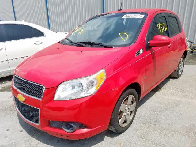 KL1TD66EX9B620242 - 2009 CHEVROLET AVEO LS RED photo 2