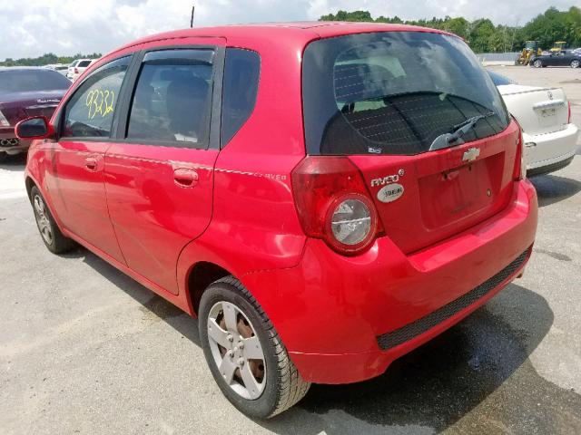 KL1TD66EX9B620242 - 2009 CHEVROLET AVEO LS RED photo 3