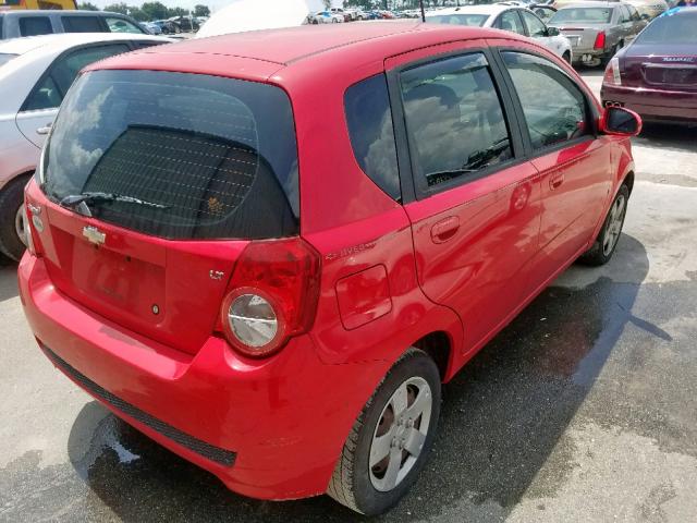 KL1TD66EX9B620242 - 2009 CHEVROLET AVEO LS RED photo 4