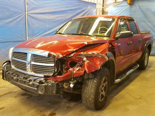 1D7HW48N36S535447 - 2006 DODGE DAKOTA QUA MAROON photo 2