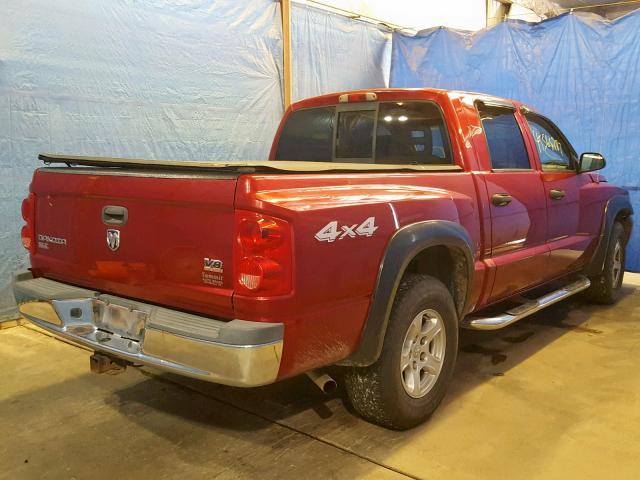 1D7HW48N36S535447 - 2006 DODGE DAKOTA QUA MAROON photo 4