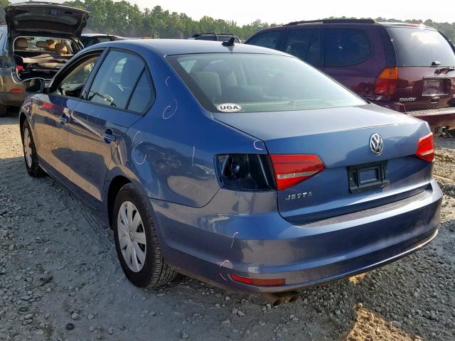 3VW2K7AJ8FM283785 - 2015 VOLKSWAGEN JETTA BASE 蓝色 照片 3