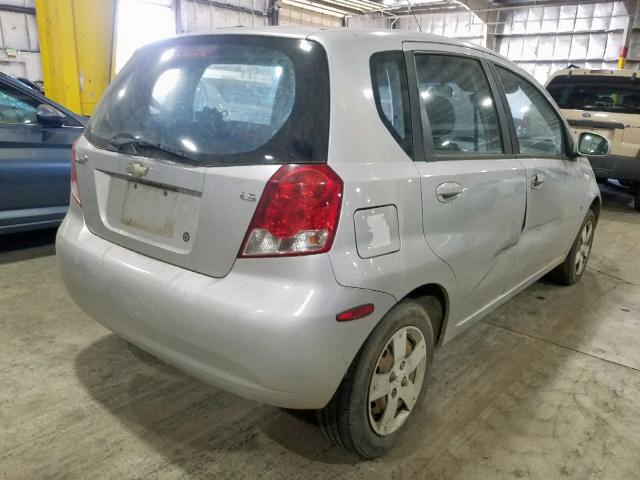 KL1TD66637B744004 - 2007 CHEVROLET AVEO BASE Күміс фото 4