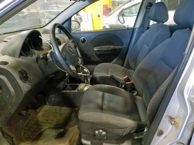 KL1TD66637B744004 - 2007 CHEVROLET AVEO BASE Күміс фото 5