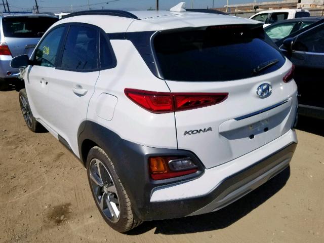 KM8K53A52KU221628 - 2019 HYUNDAI KONA ULTIM WHITE photo 3