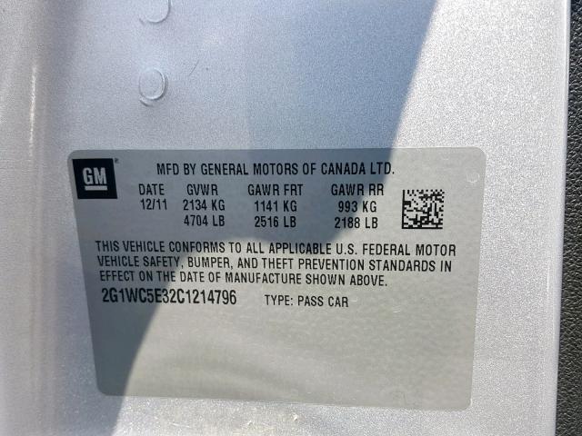 2G1WC5E32C1214796 - 2012 CHEVROLET IMPALA LTZ SILVER photo 10