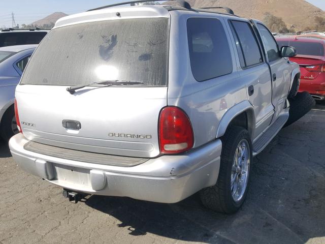 1B4HR48N12F106860 - 2002 DODGE DURANGO SL SILVER photo 4