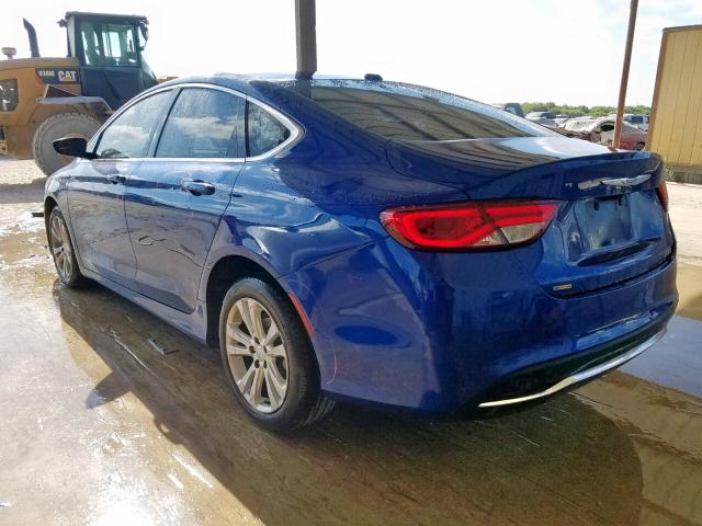 1C3CCCAB6FN684722 - 2015 CHRYSLER 200 LIMITE BLUE photo 3