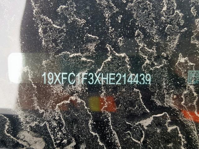 19XFC1F3XHE214439 - 2017 HONDA CIVIC EX WHITE photo 10