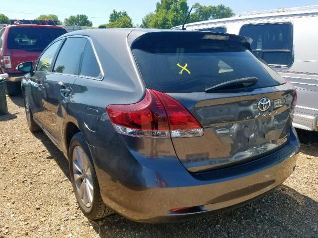 4T3ZA3BBXDU074614 - 2013 TOYOTA VENZA LE GRAY photo 3