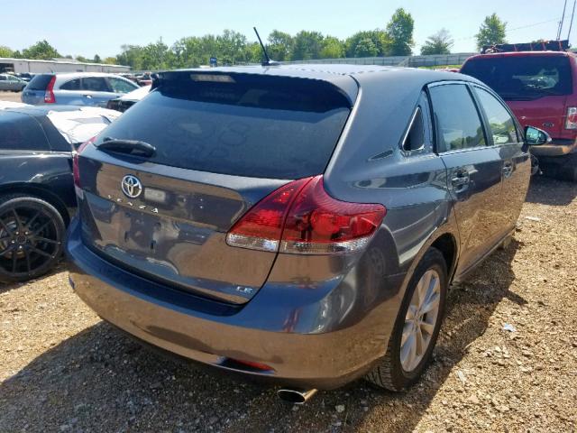 4T3ZA3BBXDU074614 - 2013 TOYOTA VENZA LE GRAY photo 4