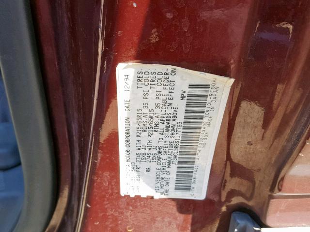 JT3AC13R6S1177763 - 1995 TOYOTA PREVIA DX RED photo 10