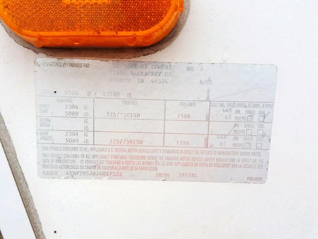 4YDF2952024057522 - 2002 KEYSTONE MONTANA WHITE photo 10