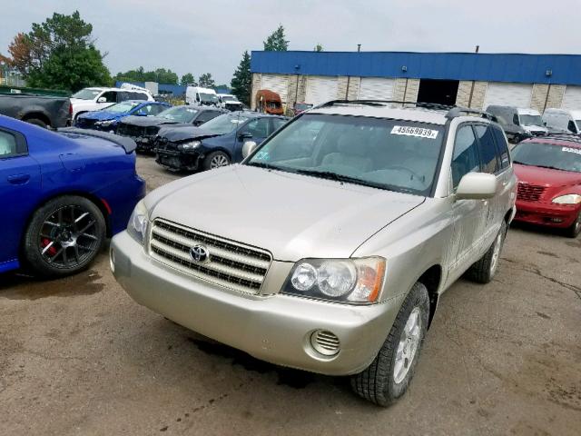 JTEHF21A410029731 - 2001 TOYOTA HIGHLANDER BEIGE photo 2