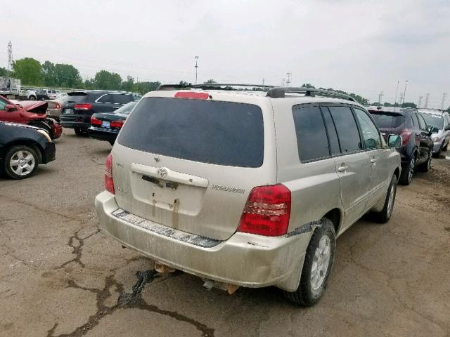 JTEHF21A410029731 - 2001 TOYOTA HIGHLANDER BEIGE photo 4