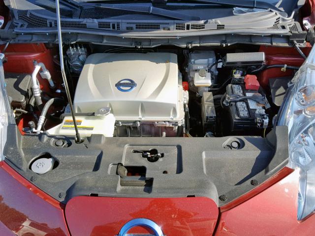 1N4AZ0CP6FC332007 - 2015 NISSAN LEAF S RED photo 7