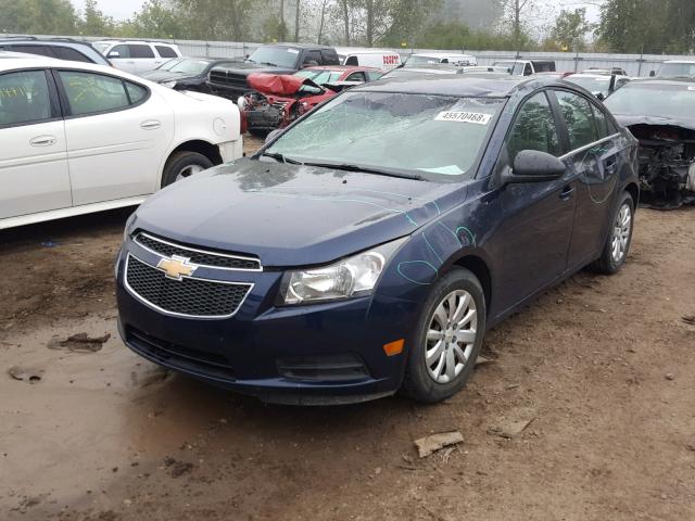 1G1PC5SH4B7247868 - 2011 CHEVROLET CRUZE LS BLUE photo 2