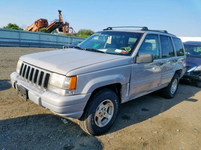 1J4GZ48S0WC349811 - 1998 JEEP GRAND CHER SILVER photo 2