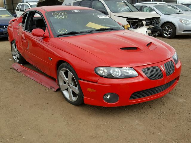 6G2VX12U36L550363 - 2006 PONTIAC GTO RED photo 1