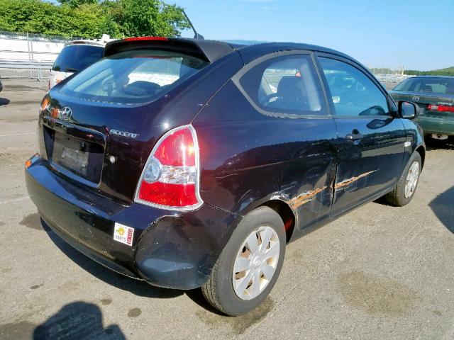 KMHCM36C87U049370 - 2007 HYUNDAI ACCENT GS BLACK photo 4