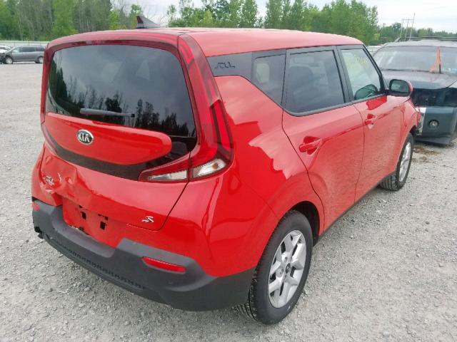 KNDJ23AU5L7018734 - 2020 KIA SOUL LX RED photo 4