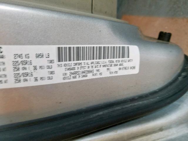 2A4RR5D10AR398003 - 2010 CHRYSLER TOWN & COU SILVER photo 10