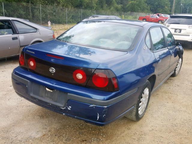 2G1WF52K349413510 - 2004 CHEVROLET IMPALA BLUE photo 4