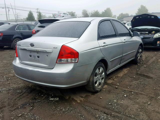 KNAFE221795628583 - 2009 KIA SPECTRA EX SILVER photo 4