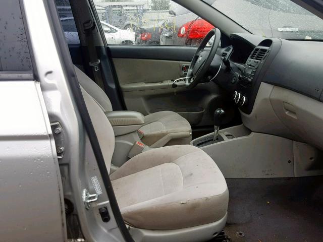 KNAFE221795628583 - 2009 KIA SPECTRA EX SILVER photo 5