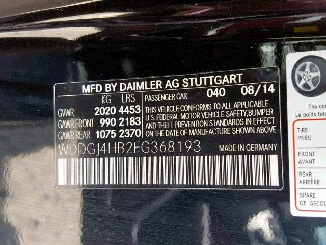 WDDGJ4HB2FG368193 - 2015 MERCEDES-BENZ C 250 BLACK photo 10